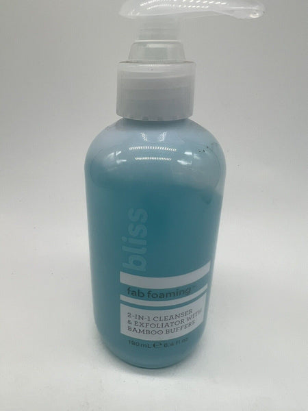Bliss Fab Foaming 2-In-1 Cleanser & Exfoliator 6.4oz Bamboo Buffers COMBINESHIP