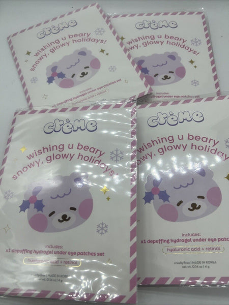(4) Creme Eye Patches Depuffing Hyaluronic Acid Retinol Greeting Card Holiday