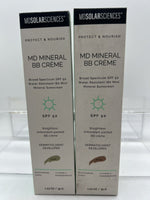 (2) Dark MD SOLAR SCIENCE Mineral BB Creme SPF50 1.23oz CC Moisturizer Antiag