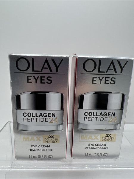 (2) Olay Regenerist Collagen Peptide 24 MAX Eye Creme Fragrance Free .5oz