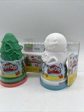 (2) Play-Doh Mold Compound Snowman Christmas Tree Frosty Winter Holliday Toy
