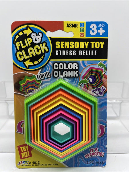 Flip & Clack Clank Sensory Toy Stress Relief ASMR Multi Color Random Hypnotic