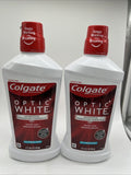 (2) Colgate Optic White Alcohol Free Whitening Mouthwash, Fresh Mint, 32 oz