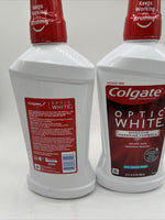 (2) Colgate Optic White Alcohol Free Whitening Mouthwash, Fresh Mint, 32 oz