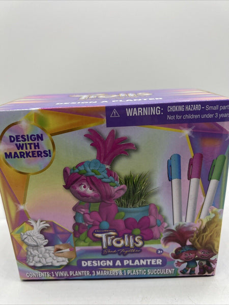 DreamWorks TROLLS Design A Planter Vinyl Marker Color Chia plastic Succulent Pet