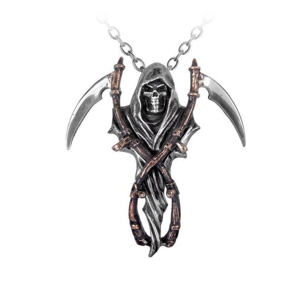 Alchemy Gothic P296  The Reapers Arms Pendant Necklace Angel of Death Fate