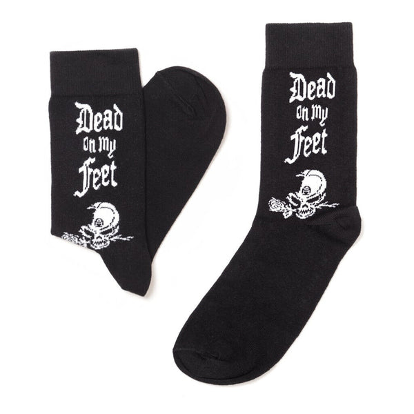 Alchemy Gothic SOX006 Alchemist Dead On My Feet Crew Socks Black S/M or M/L