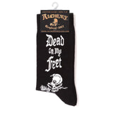 Alchemy Gothic SOX006 Alchemist Dead On My Feet Crew Socks Black S/M or M/L