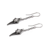 Alchemy Gothic E473 - Rabenschadel Schlenker Earrings Raven Skull Dropper