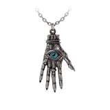 Alchemy Of England P953 Hand of Glory Necklace Gothic Pendant Hamsa Eye Blue