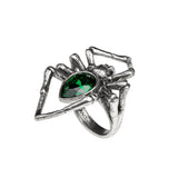 Alchemy Gothic R222 Green Venom Ring Crystal Spider England