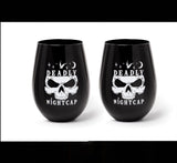 Set Of 2 Alchemy Gothic SG6 Deadly Nightcap Stemless Wine Water Juice Glass Gift