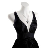 Alchemy Gothic P229 Wolverine Moon Pendant Necklace Pearl Silver Dagger 3D Wolf