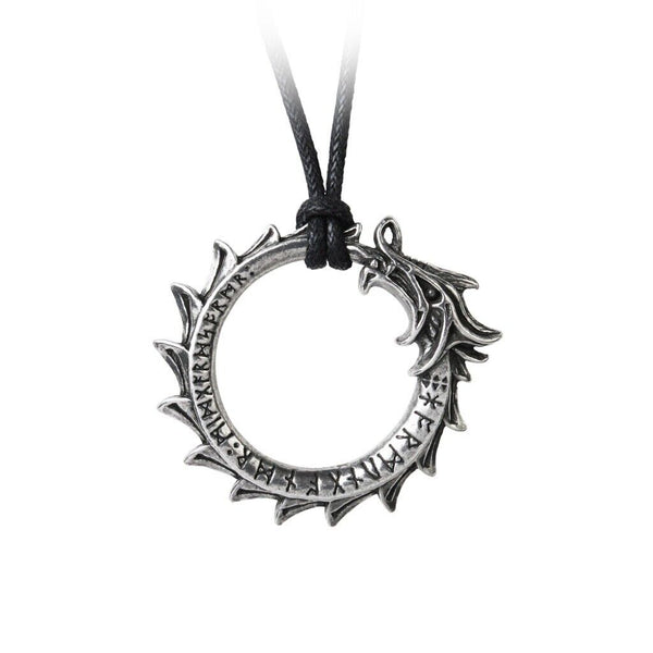 Alchemy Gothic P774  Jormungand Pendant  Necklace Antique Viking Sea Serpent