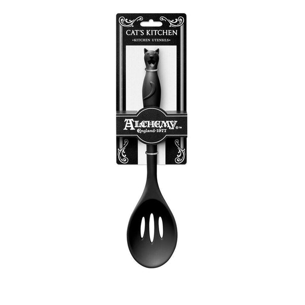 Alchemy Gothic KU4 Cat's Kitchen Slotted Spoon Feline Black Gift Decor Christmas