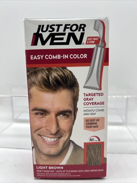 Just For Men Easy Comb-In Color Light Brown A-25 Root Touch Up Grey COMBINESHIP
