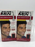 (2) Just For Men A-60 Jet Black Comb-In Color Root Touch Up Grey Eyebrow