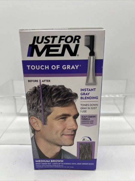Just for Men T-35 MEDIUM BROWN Touch of Gray NoMix Comb-In Root Hair COMBINESHIP