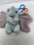 Ty Beanie Babies 2022  Sparkle Dumbo Keychain Disney Plush 4" Stuffed Toy Clip