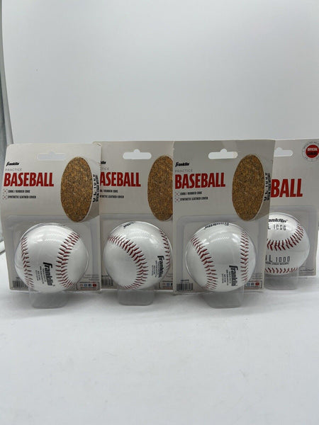 (4) Franklin Sports MLB Official League Synthetic Cover Practice Baseball Cork