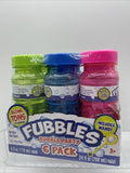 Bubble Party Fubbles Wand 6 Bottles 4oz Refill Kids Toys Blow
