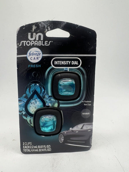 Febreze Car Vent Clip Air Freshener Unstopables Fresh .7oz Adjustable Co