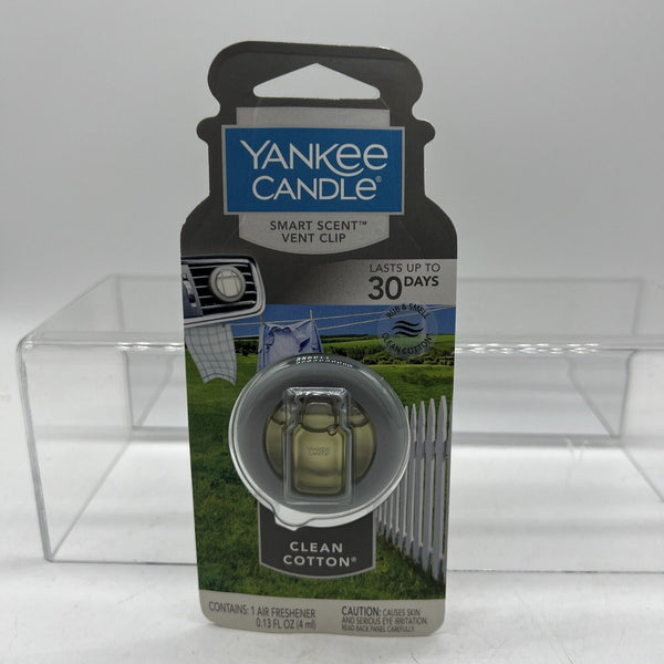 Yankee Candle Clean Cotton  Smart Scent  Vent Clip Car Air Freshener COMBINESHIP