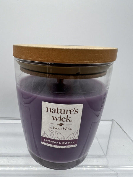 WOODWICK Nature's Wick Lavender Oat Milk Scented Candle Jar 10oz