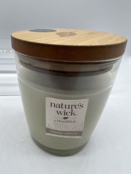 WOODWICK Nature's Wick Smoke Vanilla Scented Candle Jar 10oz