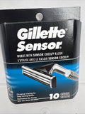 (2) Gillette Sensor Men Razor Blade Refills Fits Excel 10 Cartridges COMBINESHIP