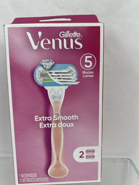 Venus Extra Smooth Pink Razor Handle + 2 Blade Refill Cartridges COMBINESHIP