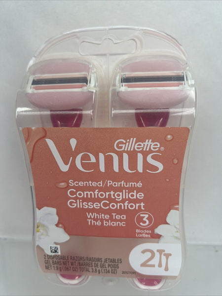 Gillette Venus ComfortGlide White Tea Disposable Razor 3-blade 2 ct COMBINESHIP
