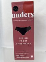 UNDERS M/L BRIEF Period Proof Underwear Regular Absorb Black  Panty COMBINESHIP