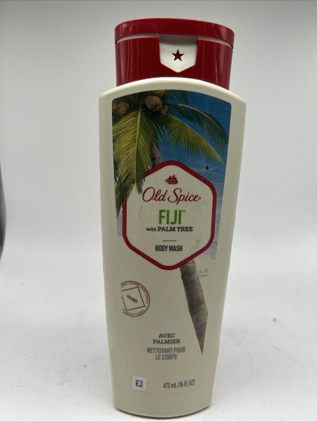 Old Spice Fiji Men Palm Tree Body Wash 16 oz Coconut Tropical Woodsy Scent