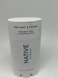 Native Natural Deodorant Sea Salt Cedar  Aluminum Free Stick Solid 2.65 Oz