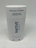 Native Natural Deodorant Sea Salt Cedar  Aluminum Free Stick Solid 2.65 Oz