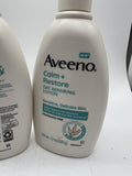 (3) Aveeno Calm +Restore Oat Repairing Lotion Sensitive Moisturize FragFree 12oz