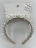 Hive and Co. Faux Elegant Classy White Pearl Headband Beige Cocktail Party NYE