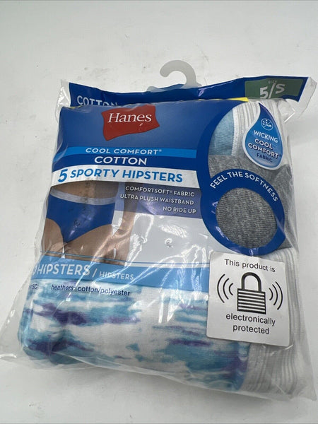 SZ 5 Small Hanes Cool Comfort Cotton Sporty 5 Hipsters Women COMBINESHIP