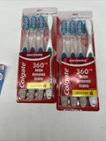 (2) Colgate 360 Optic White Whitening Toothbrush Adult Soft Toothbrush 4pk