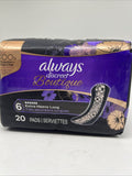 Always Discreet Boutique Extra Heavy Long Pads Size 6 Black 20 pk COMBINESHIP