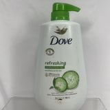 Dove Refreshing Liquid Body Wash w/ Pump Cucumber & Green Tea Cleanser, 30.6 oz