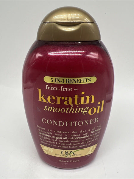 OGX Frizz-Free + Keratin Smoothing Oil Conditioner 5in1 Hair 13oz COMBINESHIP