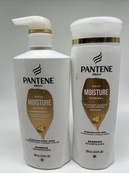 (2) Pantene Pro-V Daily Moisture Renewal Shampoo hair condition 17.9oz &12oz