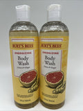 (2) Burt's Bees Energizing Body Wash Citrus & Ginger Plant Based 12oz Discontinu