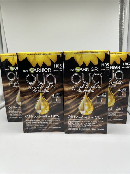 (4) H03 Garnier Olia Hair Color Ammonia-Free Hair Dye  Highlights for Brunettes