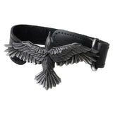Alchemy A109 Black Consort Wriststrap Gothic Raven Black Leather Strap Buckle