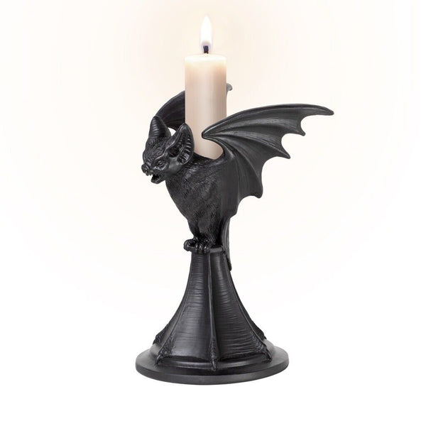 Alchemy Gothic V114 Vespertilio Candlestick Holder Bat Wing Moon Decor Witch
