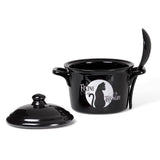 Alchemy Gothic China MRB7 Feline Hungry Bowl Lid & Spoon Set Oven Microwave Cat