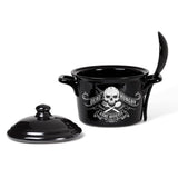 Alchemy Gothic China MRB3 Bone Appetit Bowl Lid & Spoon Set Oven Microwave Skull